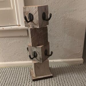 Rustic Wooden Mug Holder
